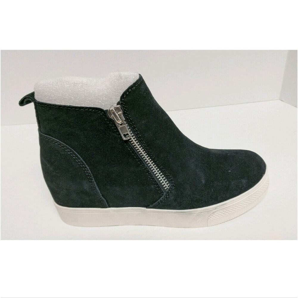 Steve Madden Wedgie Booties, Black Suede, Women's 10 M